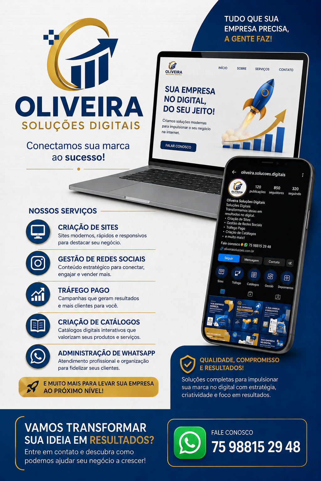 Oliveira Soluções Digitais — criação de sites, gestão de redes sociais, tráfego pago e divulgação em Conceição do Coité